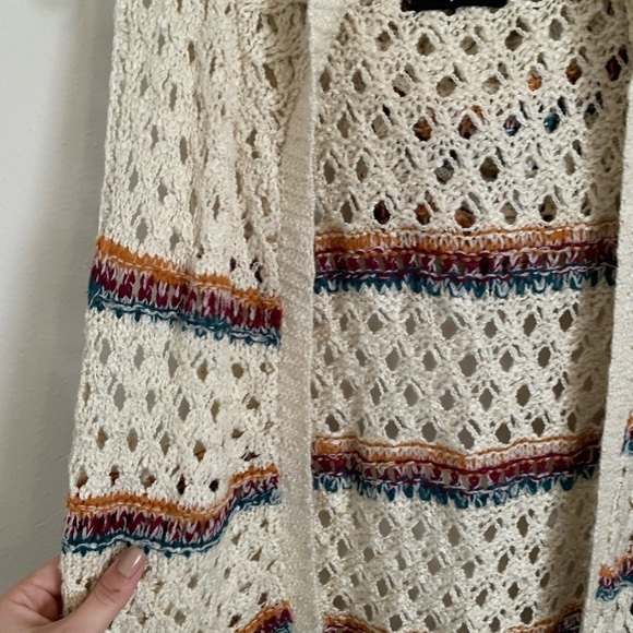 Multi-Colored Fringe Crochet Cardigan - Picture 3 of 5